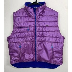WRANGLER 20x Reversible Vest Fleece Lined Full Zip Purple/Blue